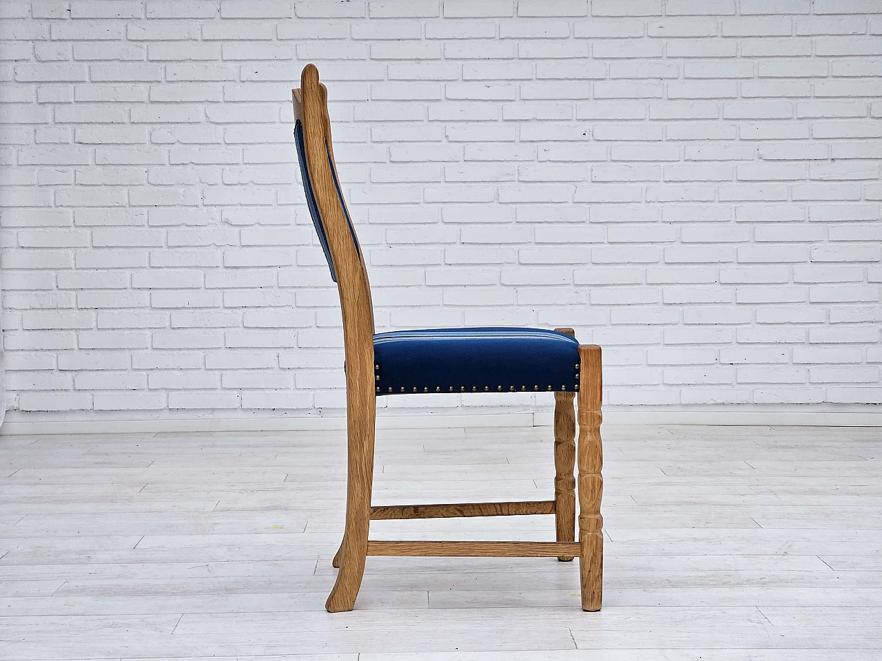4 Danish oak and wool dining chairs, 1960s 12