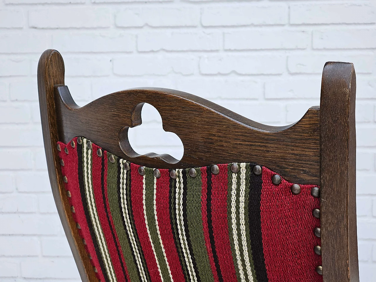 5 Danish oak and wool dining chairs, 1960s 5