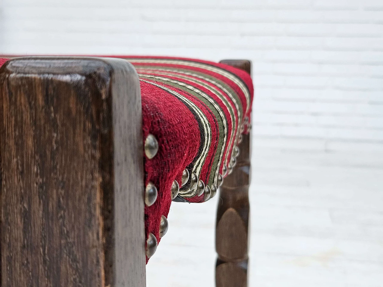 5 Danish oak and wool dining chairs, 1960s 10