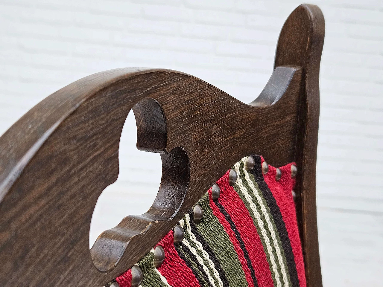 5 Danish oak and wool dining chairs, 1960s 19