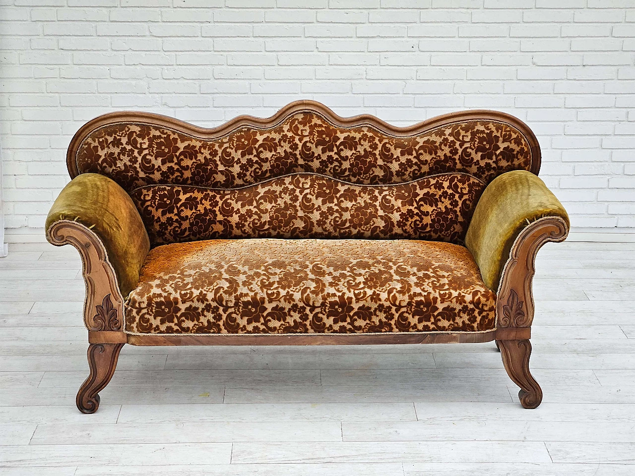 Danish two-seater ash wood sofa, 1930s 2