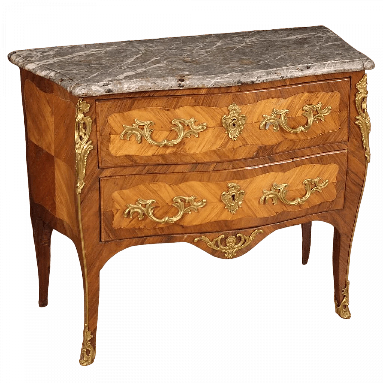 Two-drawer dresser in wood with marble top, mid-18th century 13