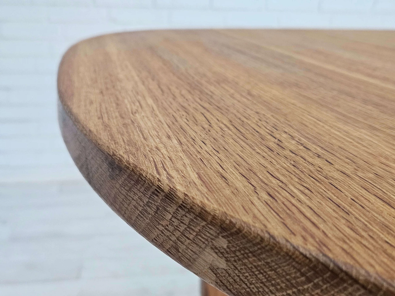 Danish oval solid oak table, 1970s 8