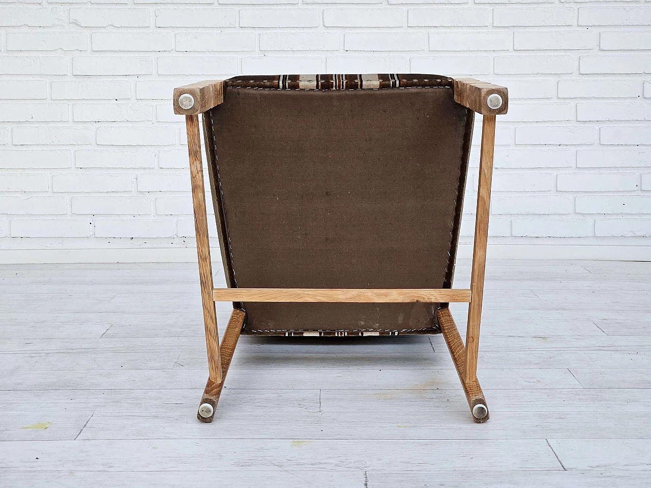 6 Sedie da pranzo danesi in quercia e velour, anni '70 16