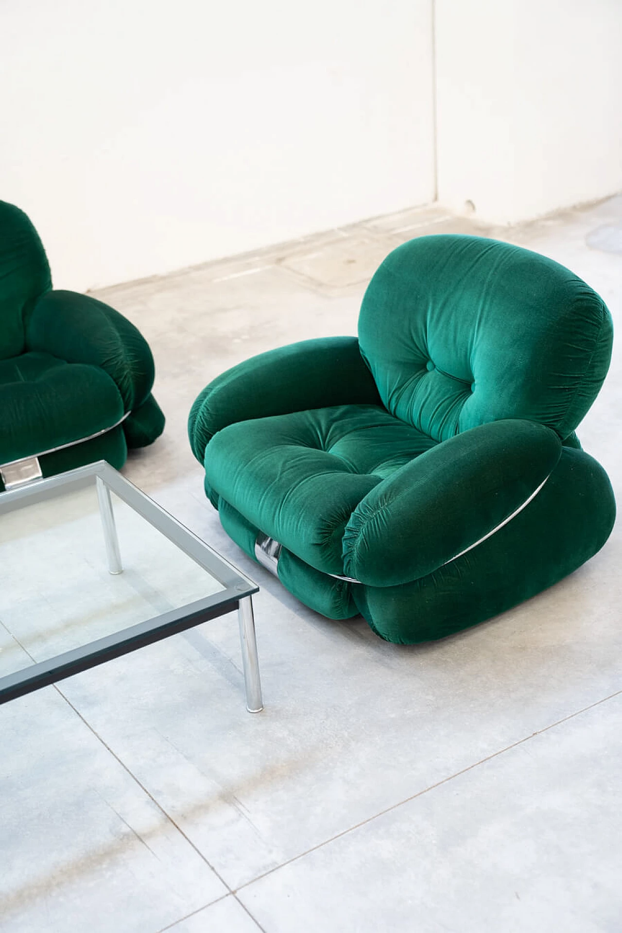Pair of Okay armchairs and three-seater sofa by Adriano Piazzesi for 3D, 1970s 20