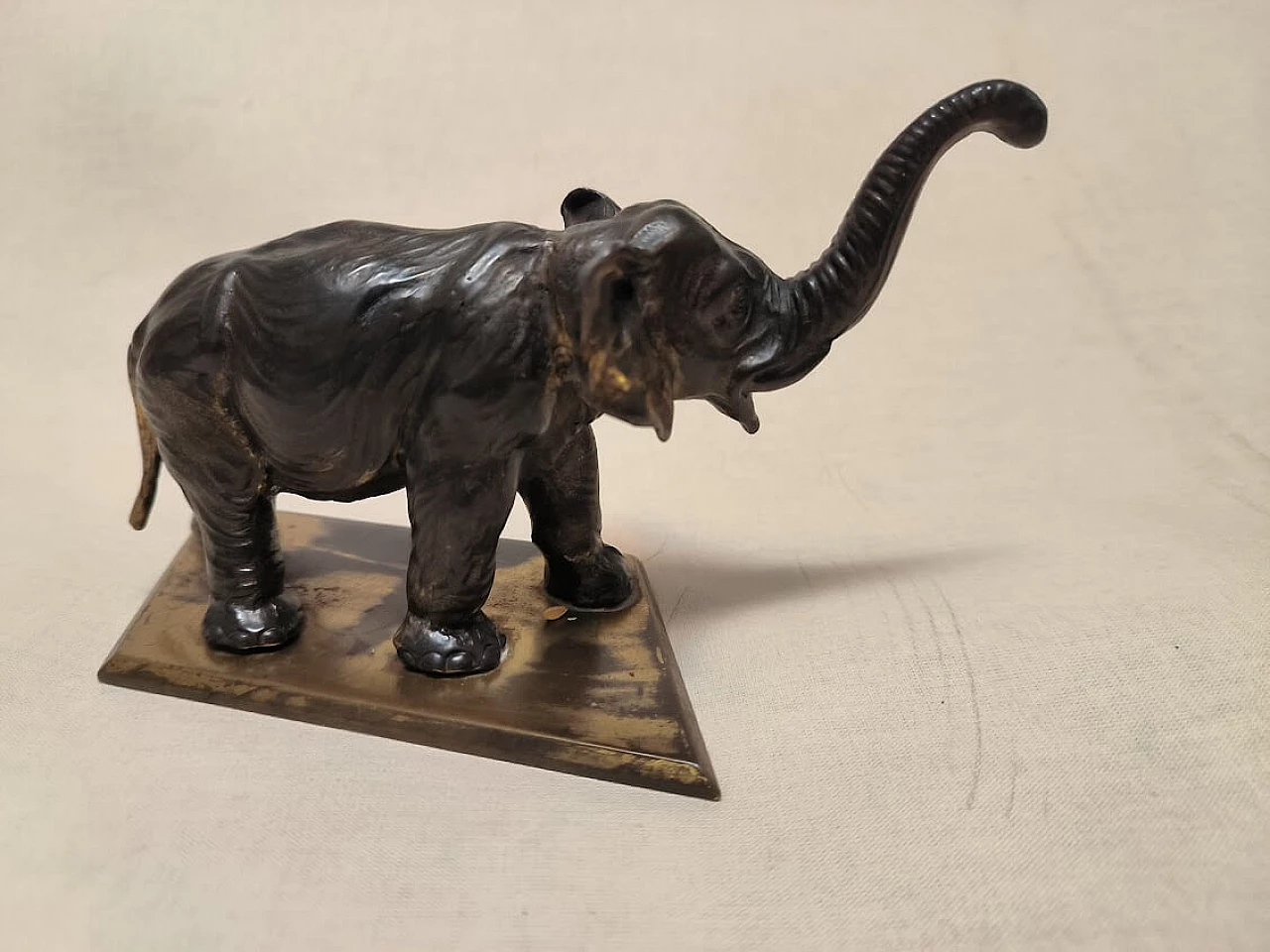 ELEFANTE -  fermacarte in BRONZO, ITALIA anni '30 2