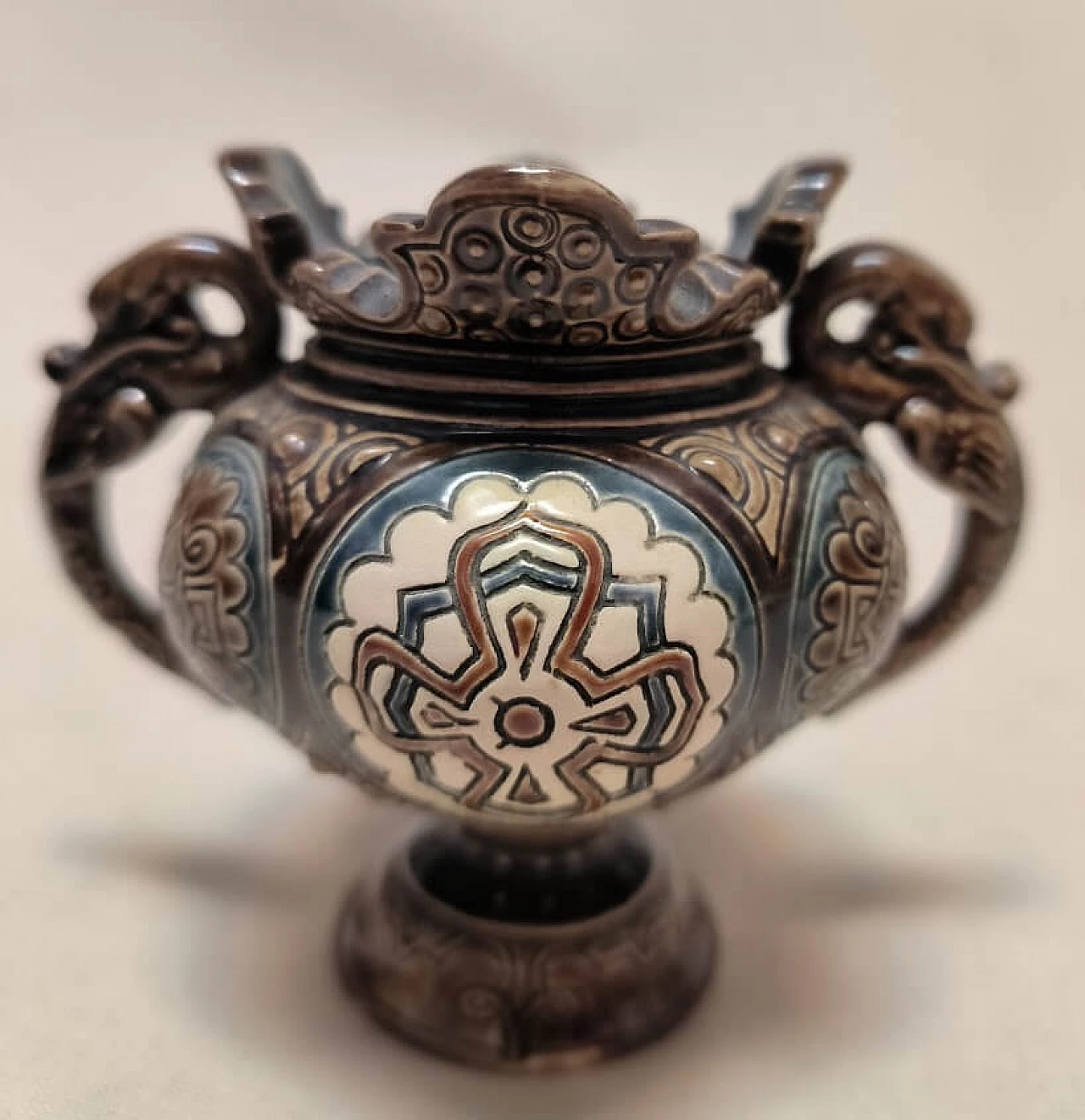 Vasetto in ceramica Barbottin, inizio '900 1