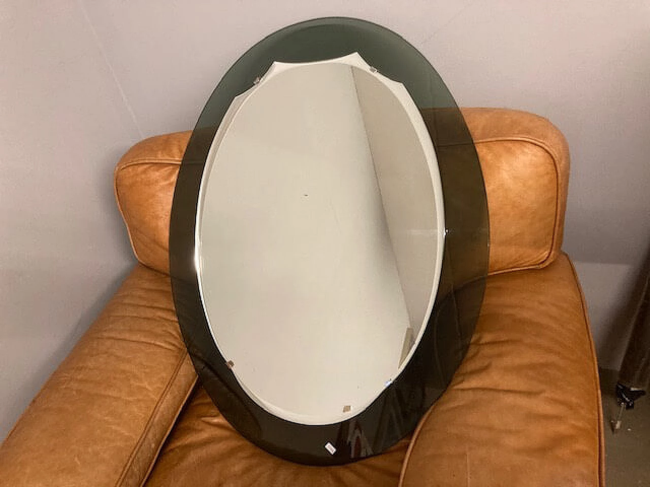 Two-coloured oval mirror, 1960s 1