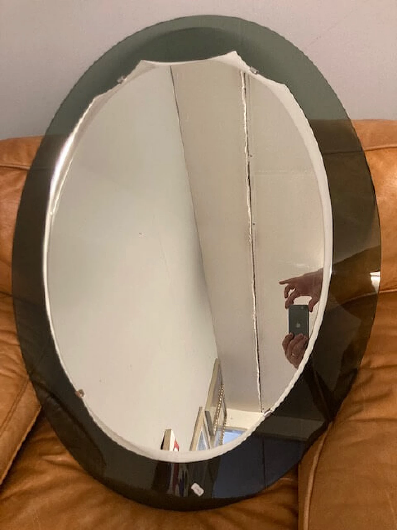 Specchio ovale bicolore, anni '60 5