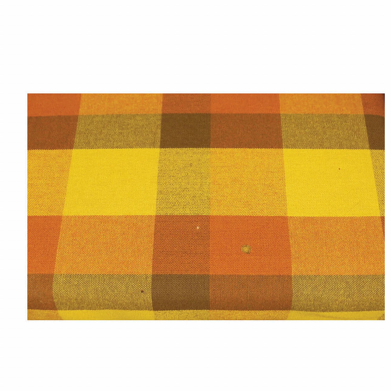 Two-seater wood and multicolored checkered fabric sofa, 1960s 7