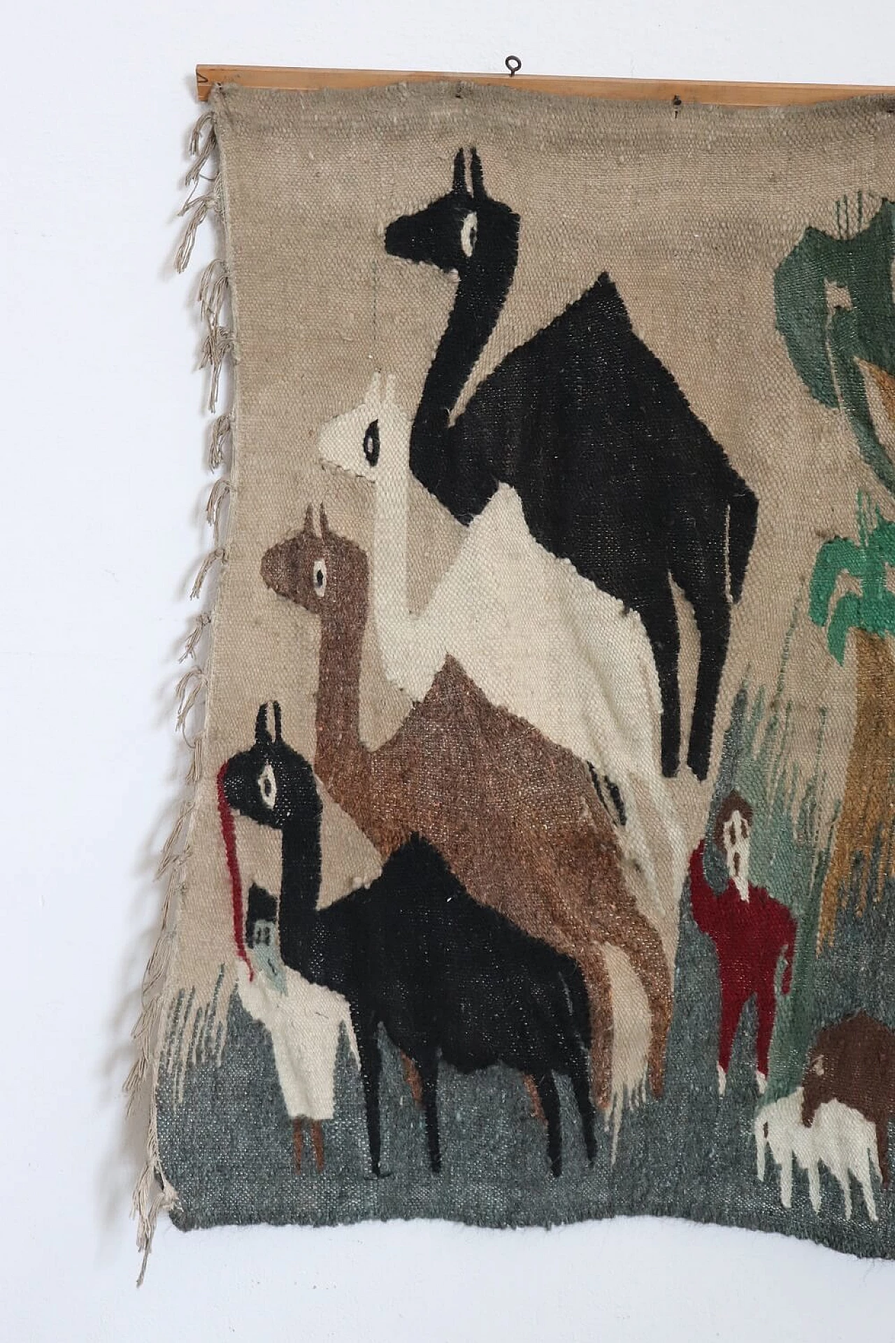 Tappeto da parete egiziano in lana, anni '50 3
