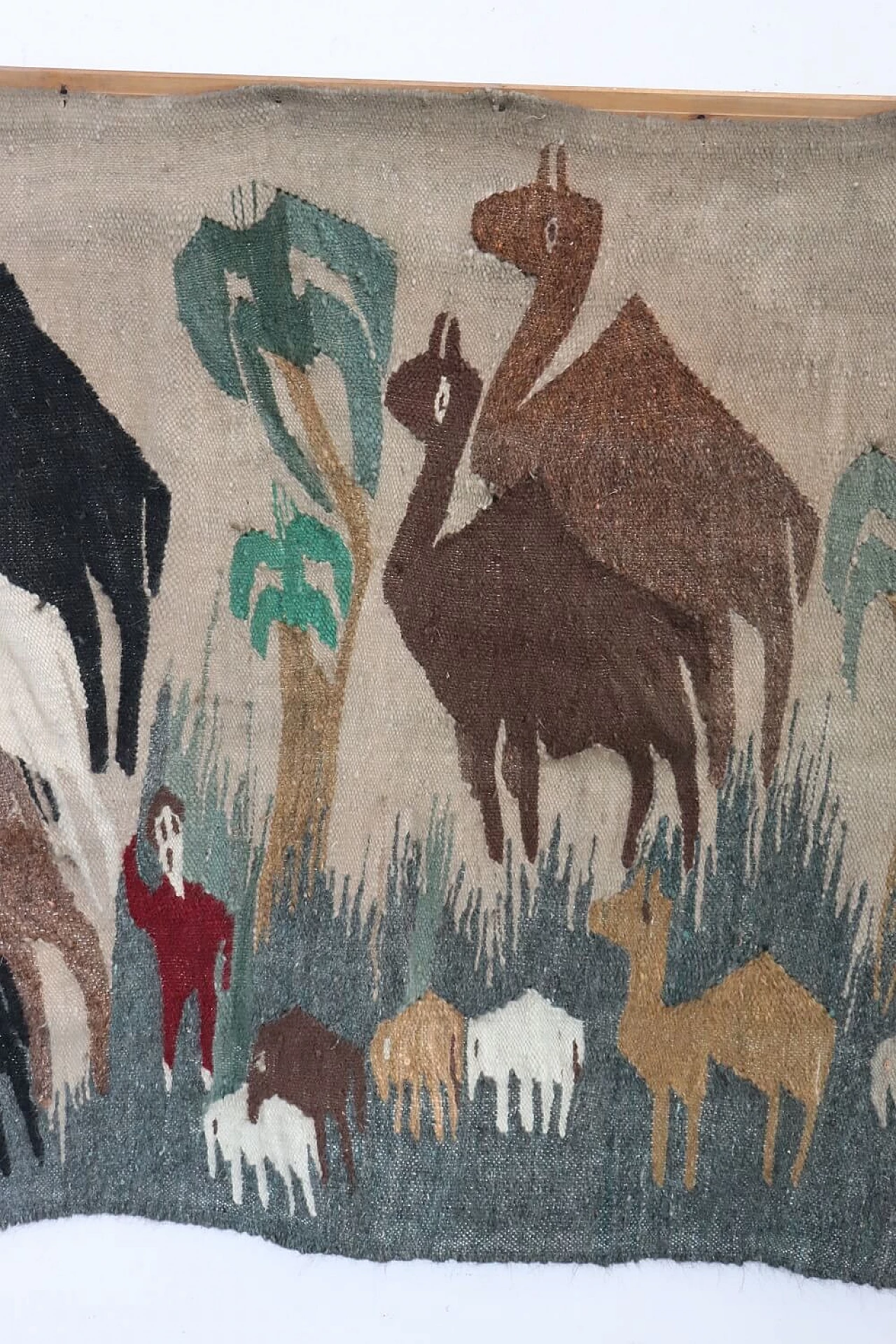 Tappeto da parete egiziano in lana, anni '50 4