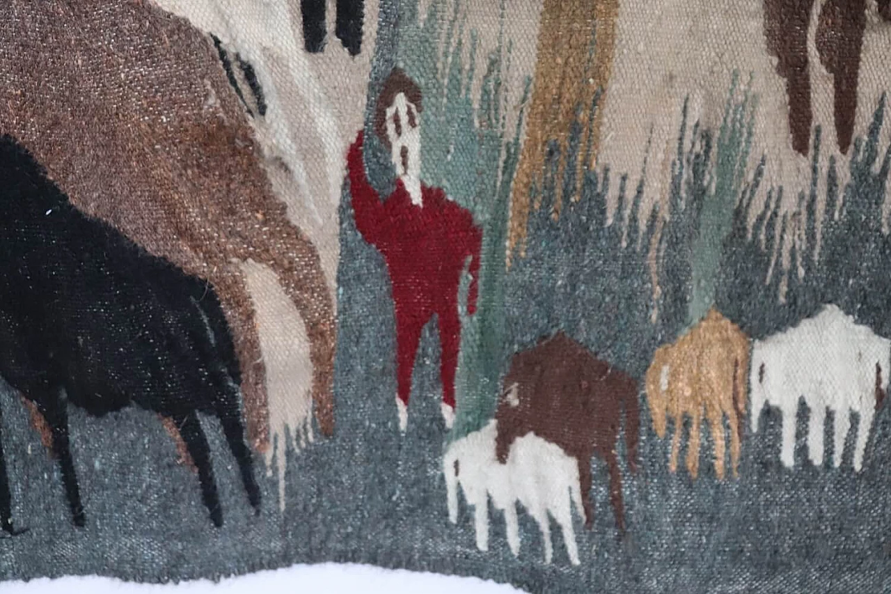 Tappeto da parete egiziano in lana, anni '50 7