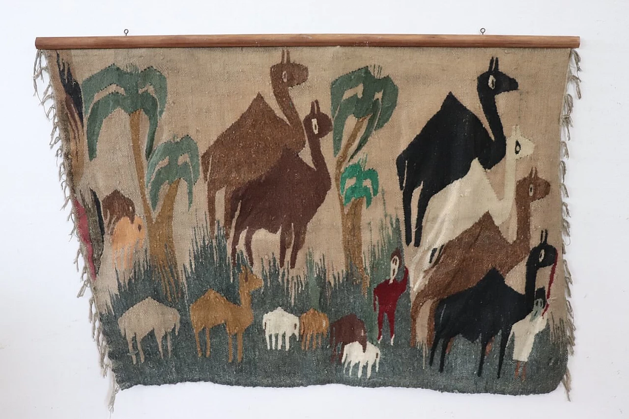Egyptian wool wall rug, 1950s 8