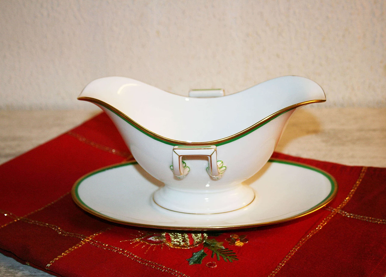 Salsiera con piatto in porcellana Hutschenreuther, anni '20 7