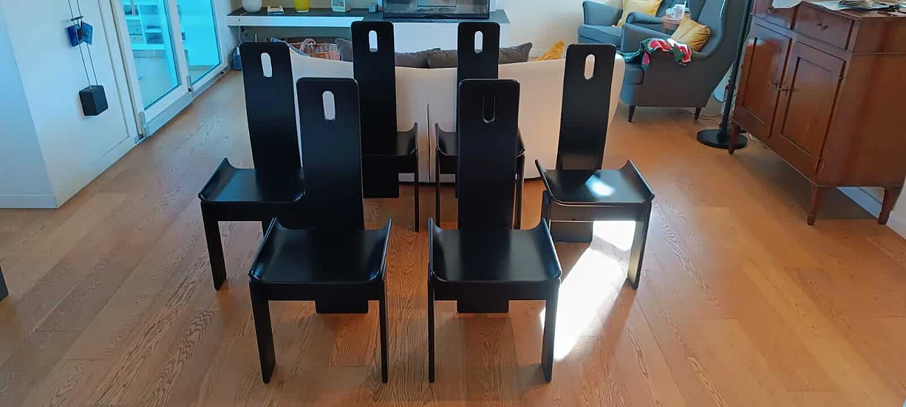 6 Sedie in legno di Eduardo Landi, 1973 5