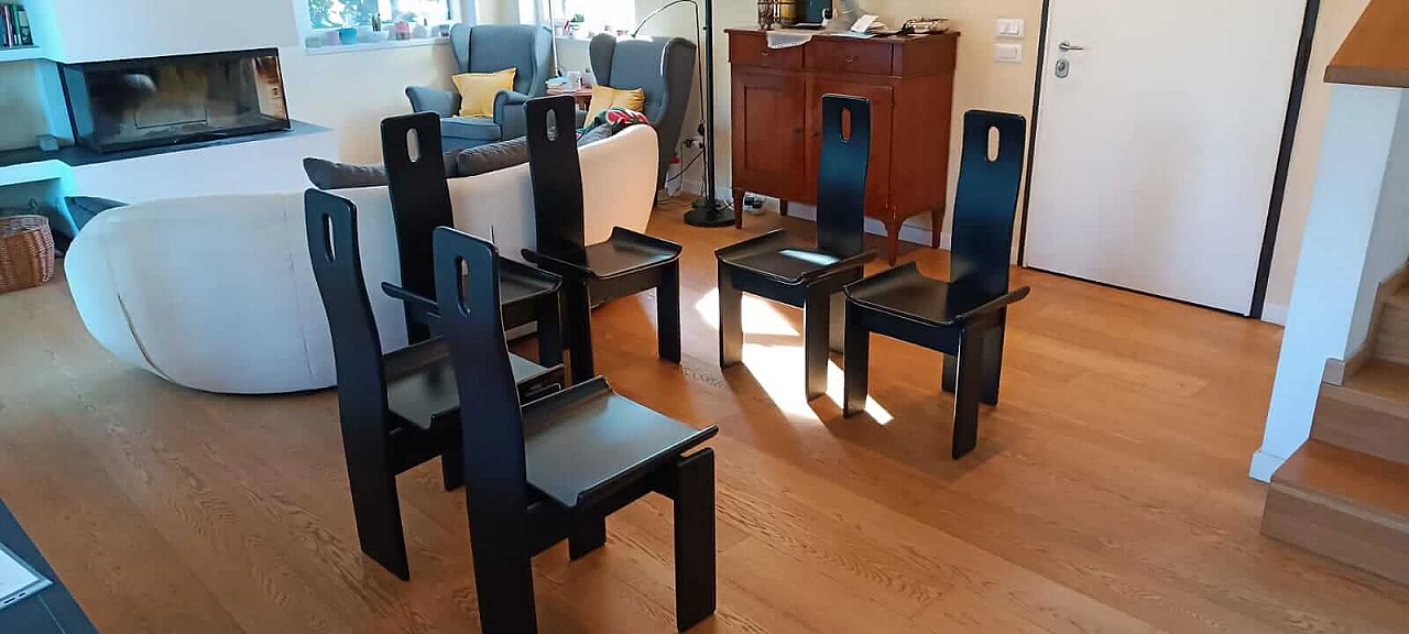 6 Sedie in legno di Eduardo Landi, 1973 10