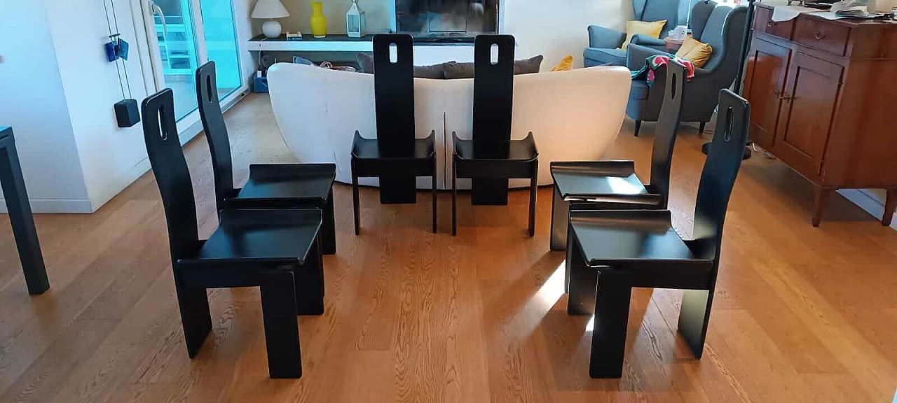 6 Sedie in legno di Eduardo Landi, 1973 11