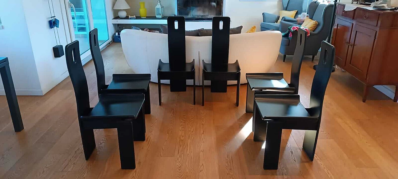 6 Sedie in legno di Eduardo Landi, 1973 12