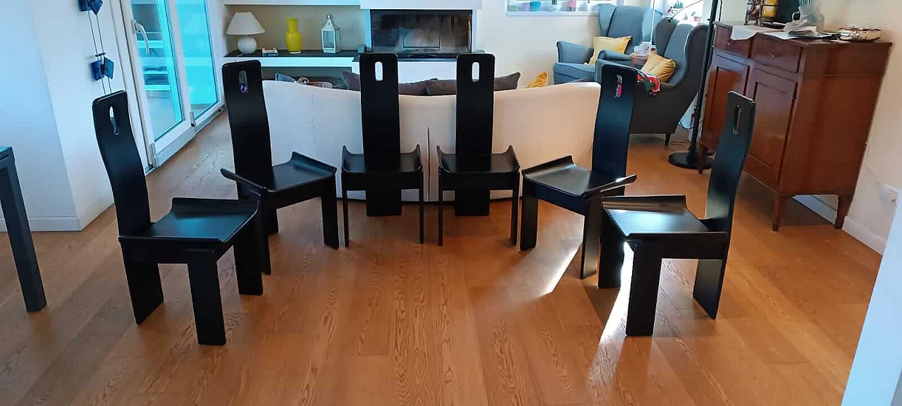 6 Sedie in legno di Eduardo Landi, 1973 13