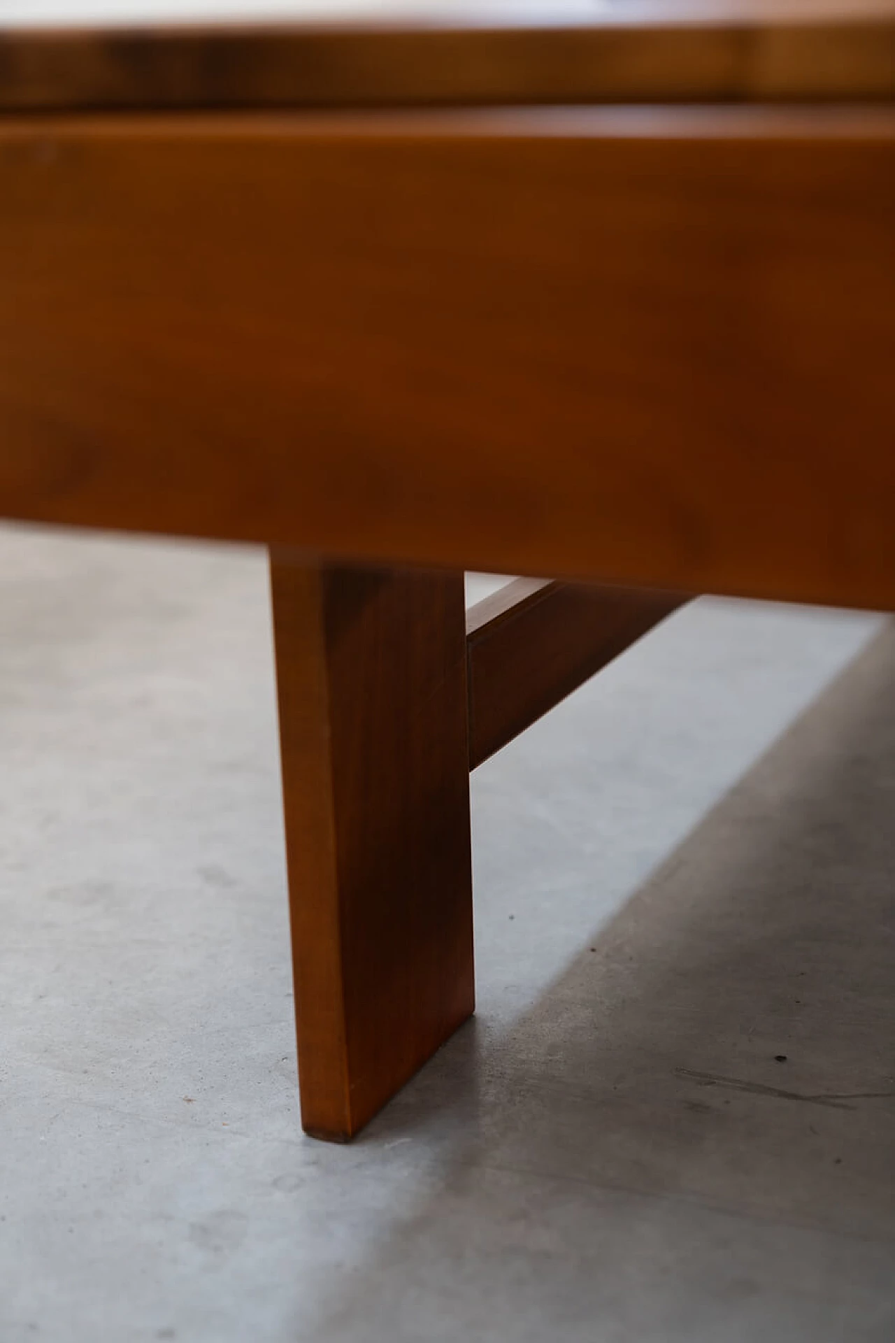 Walnut coffee table with compartment by Giovanni Michelucci, 1970s 6