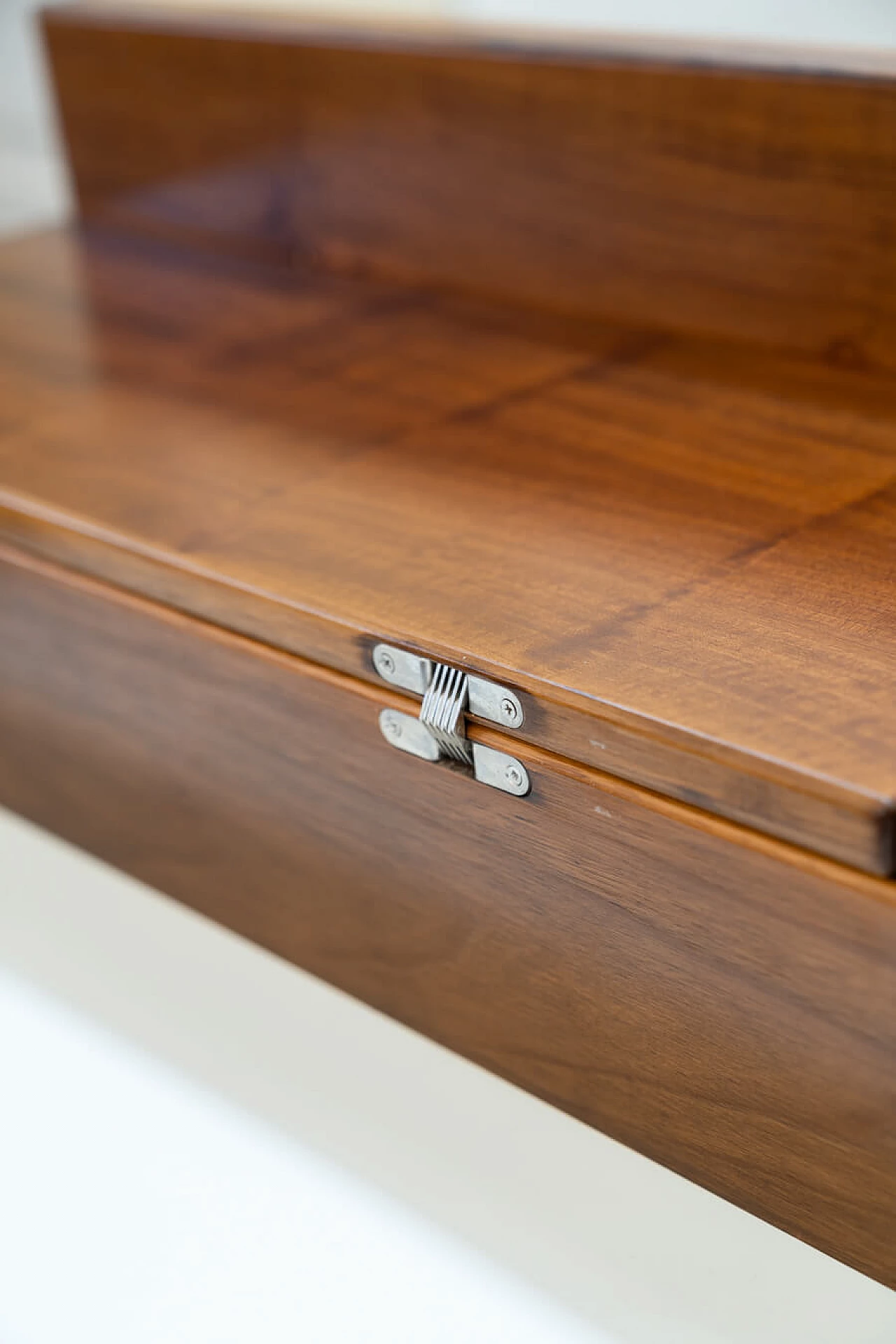 Walnut coffee table with compartment by Giovanni Michelucci, 1970s 10