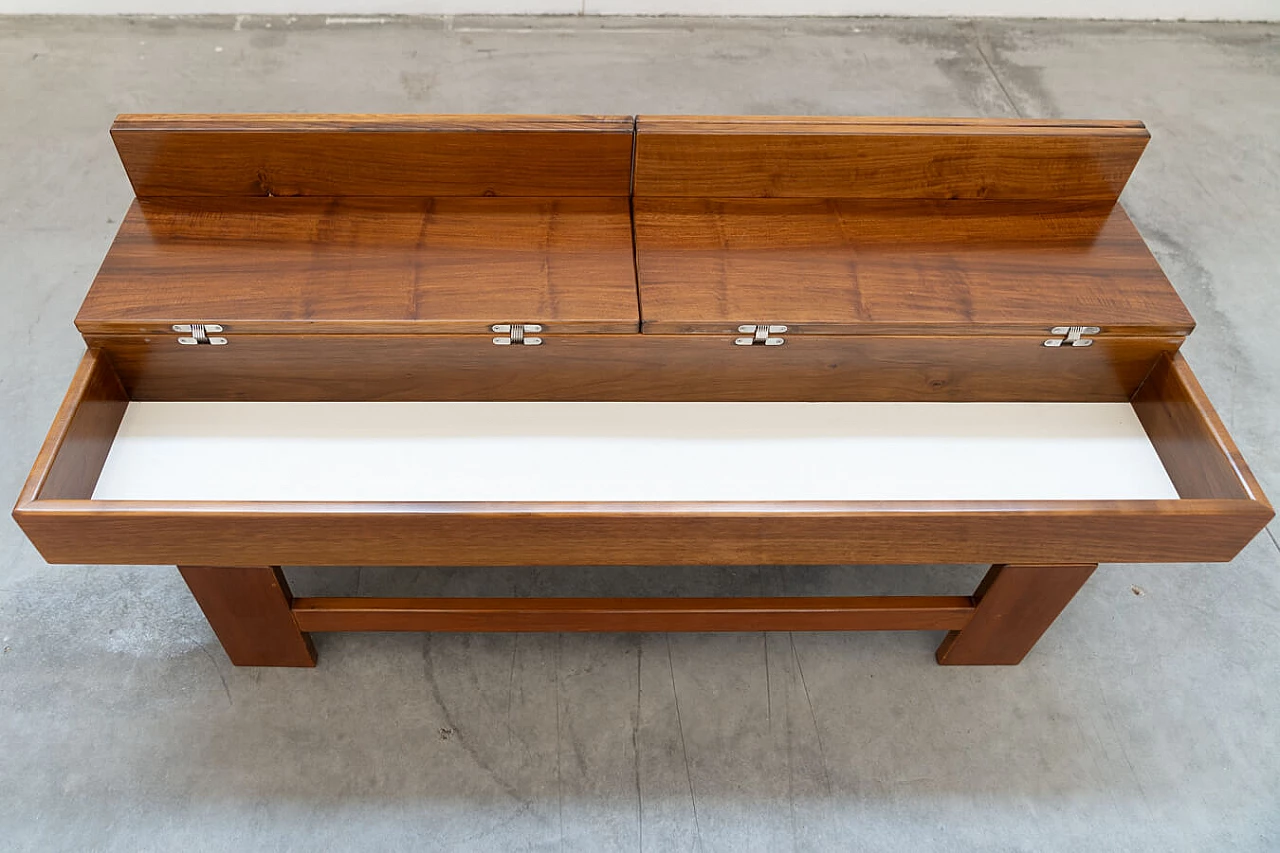 Walnut coffee table with compartment by Giovanni Michelucci, 1970s 11
