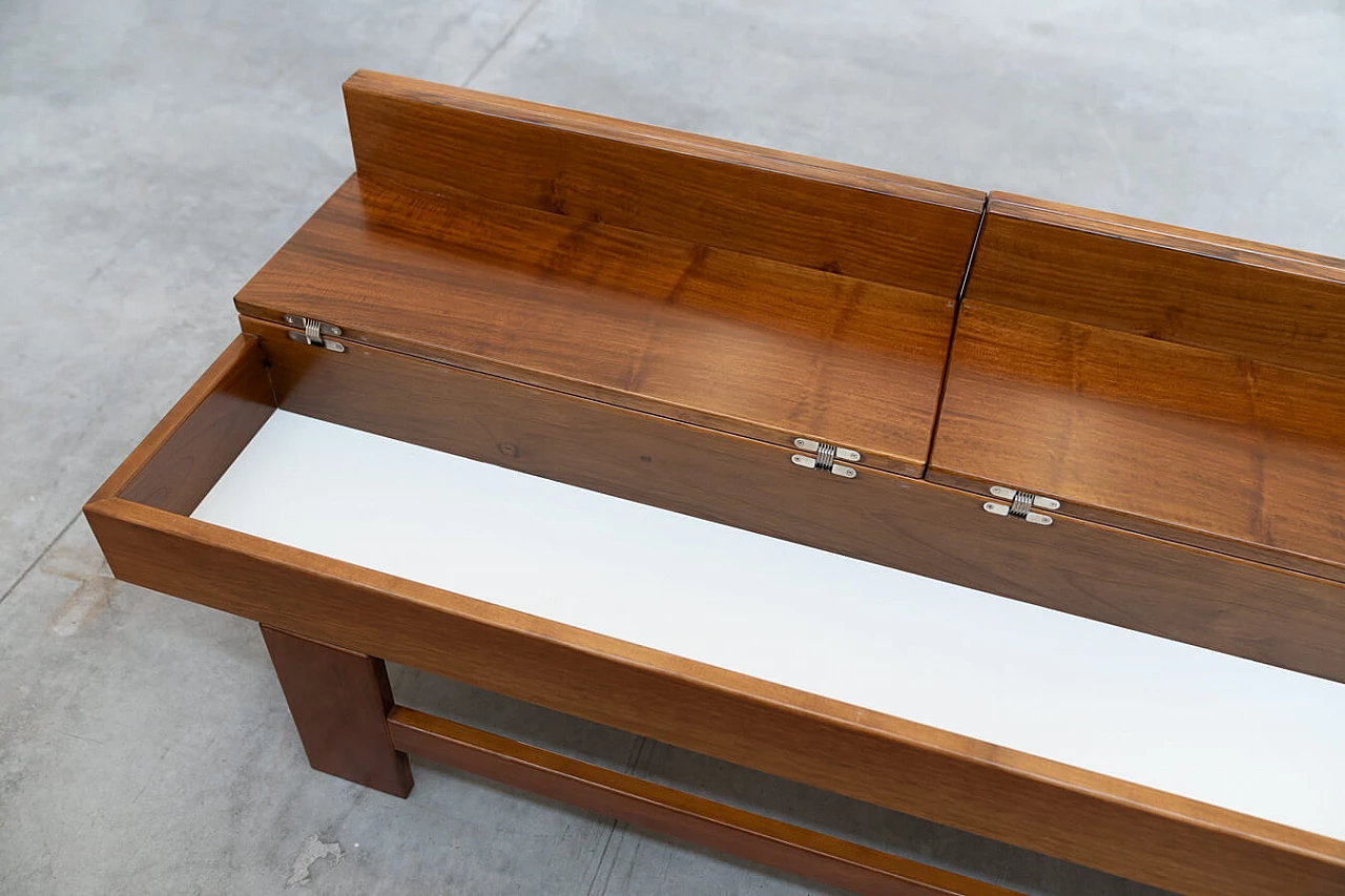 Walnut coffee table with compartment by Giovanni Michelucci, 1970s 16