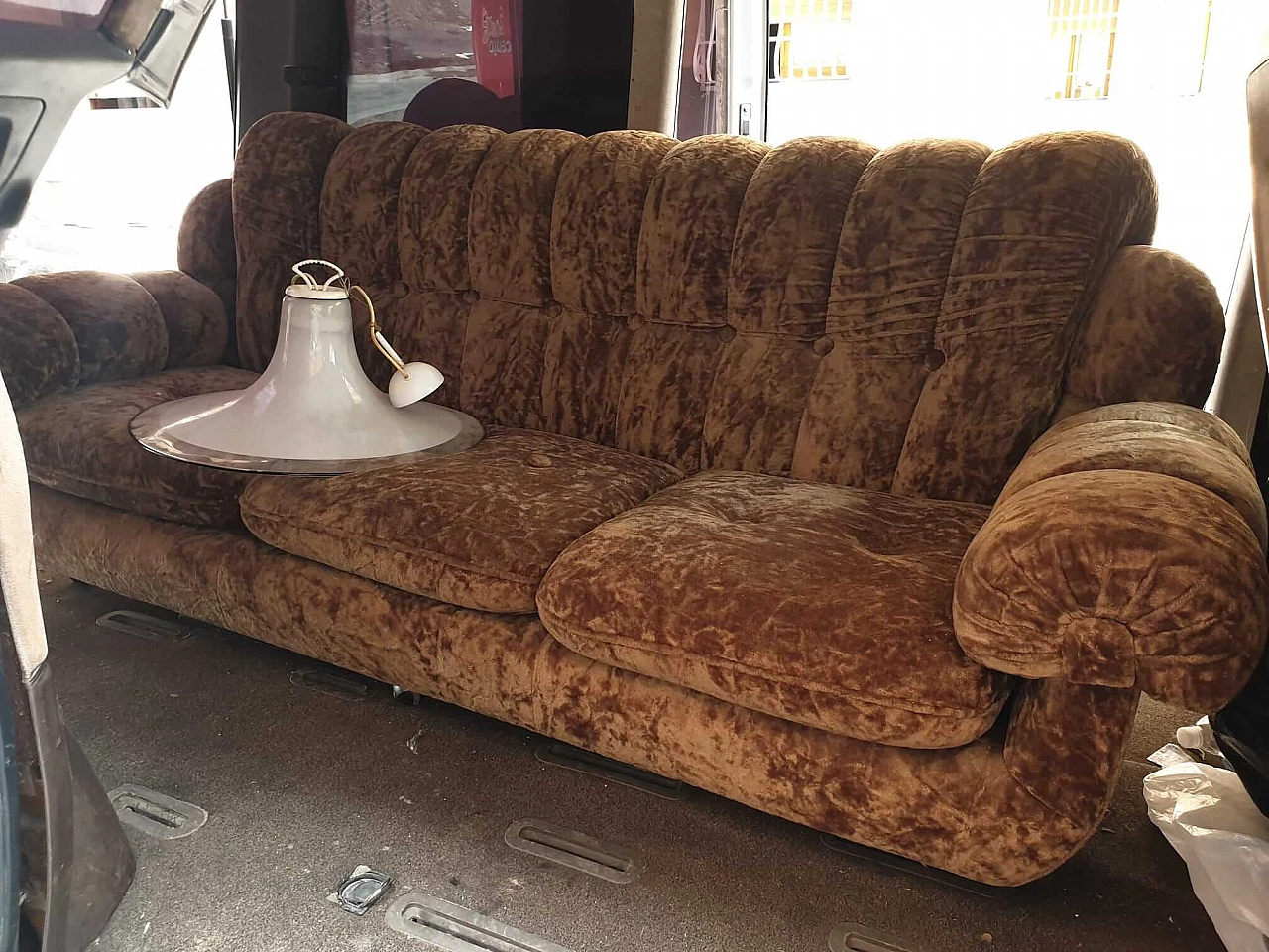 Three-seater sofa with 2 Alcantara armchairs 6