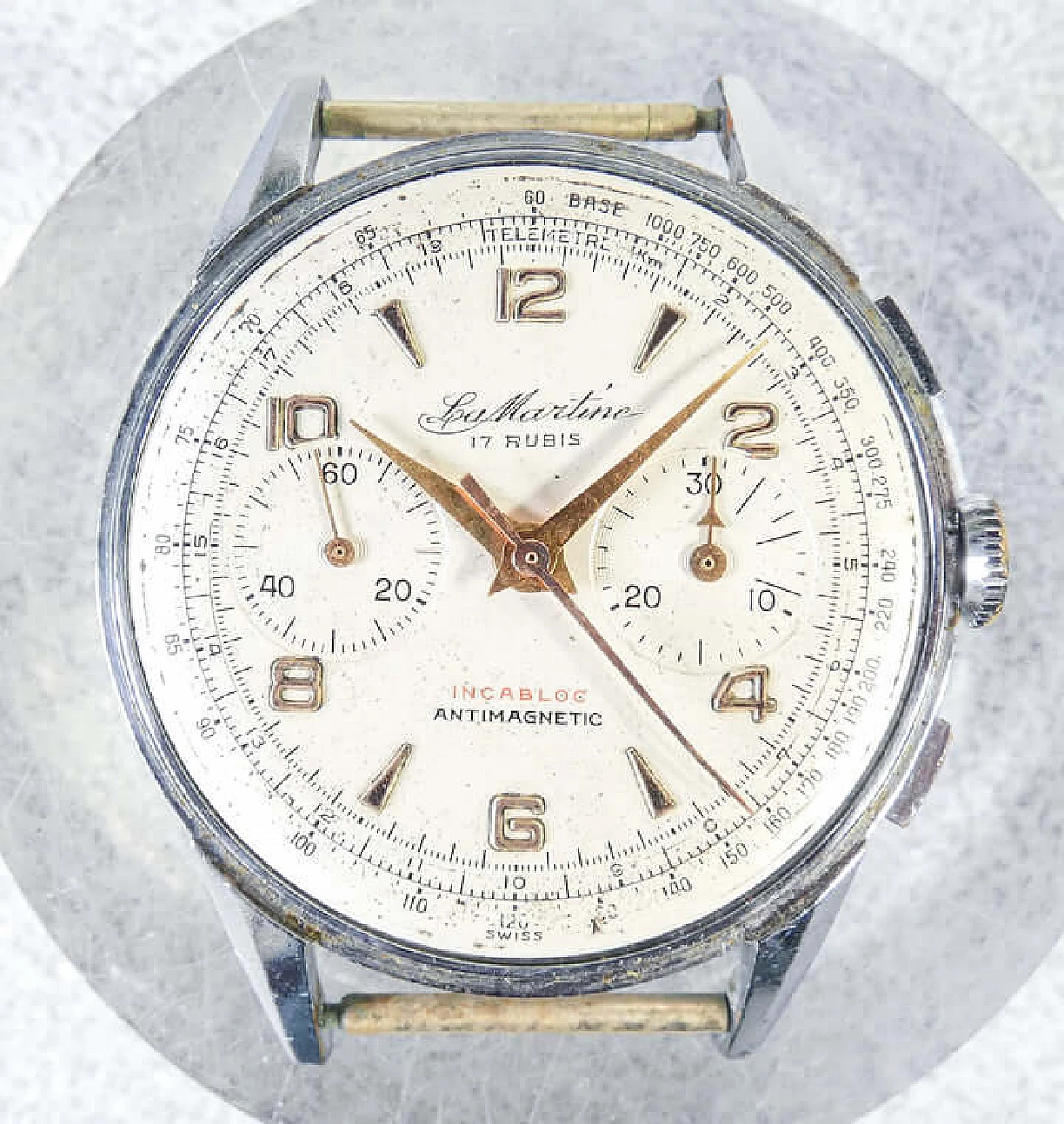 La Martine Landeron 248 wrist chronograph watch, 1960s 3