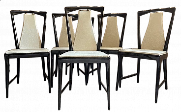 6 Sedie da pranzo in legno lucido attribuibili ad Osvaldo Borsani, anni '50