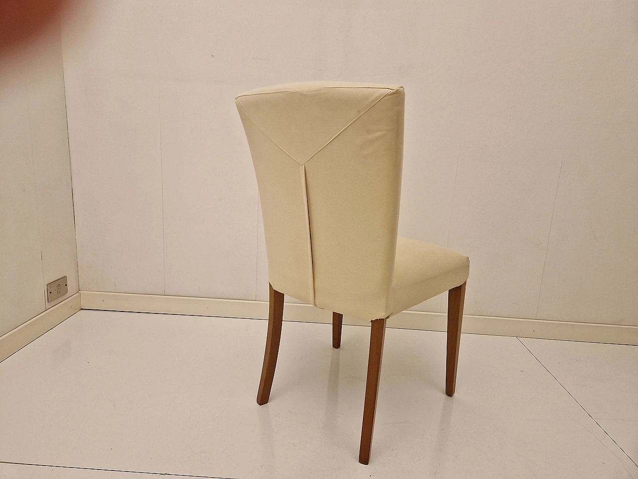 Solid walnut and fabric chair by Calligaris, 2000s 4