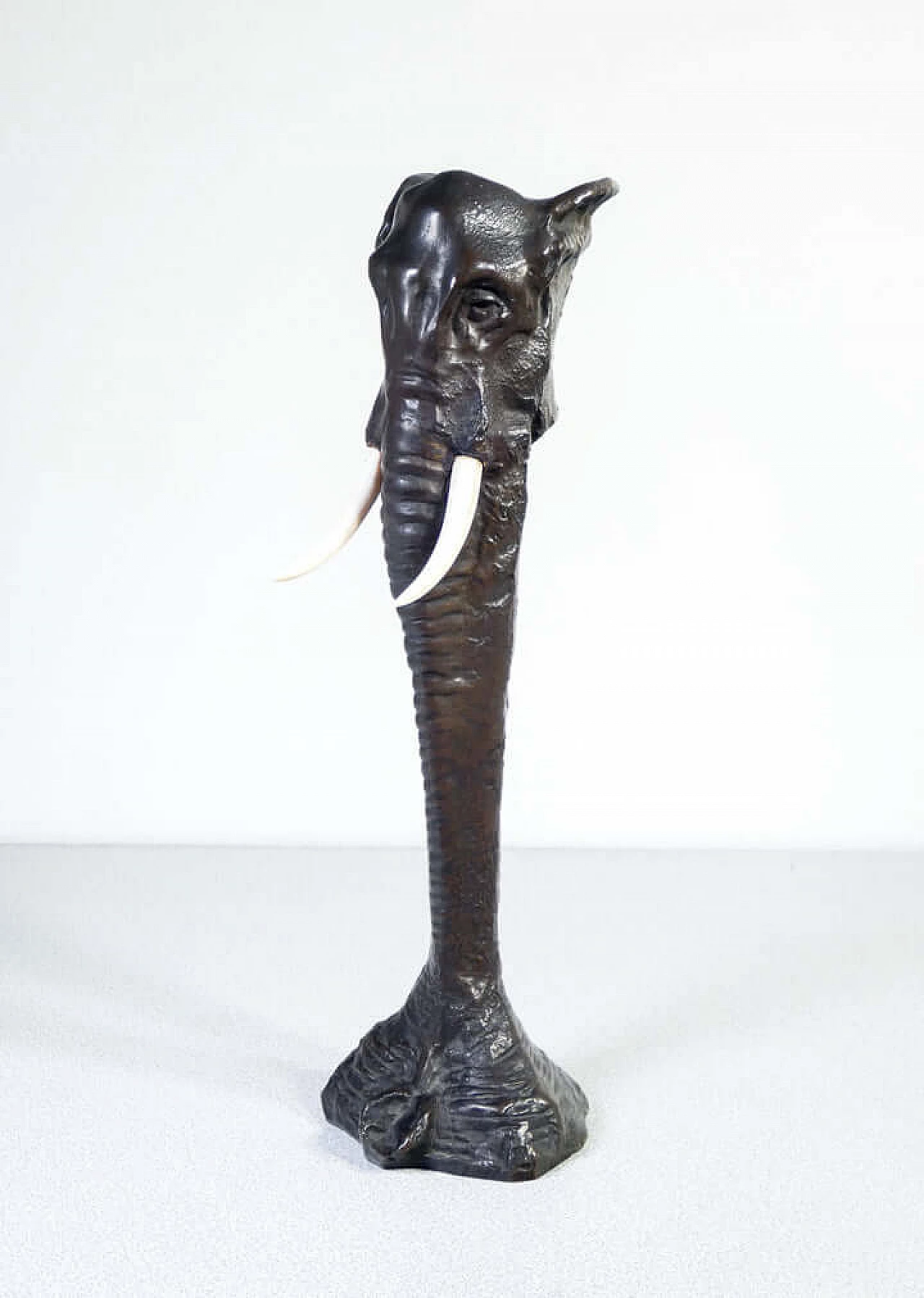 Bronze elephant-head vase by Louis Loiseau-Rousseau, early 20th century 1