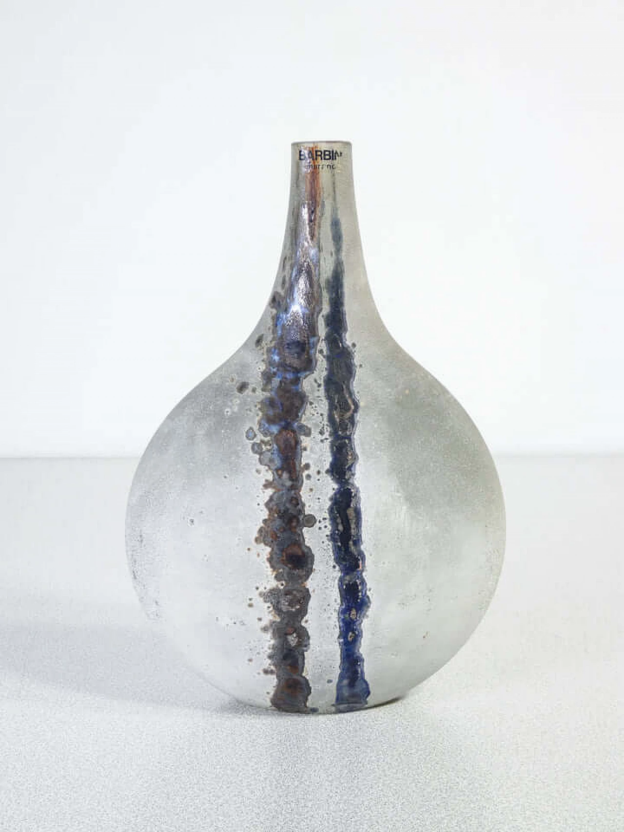 Blown sonoro glass Scavo vase by Alfredo Barbini, 1970s 1