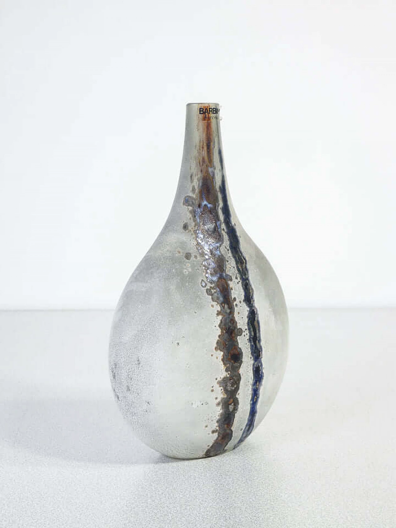 Blown sonoro glass Scavo vase by Alfredo Barbini, 1970s 2