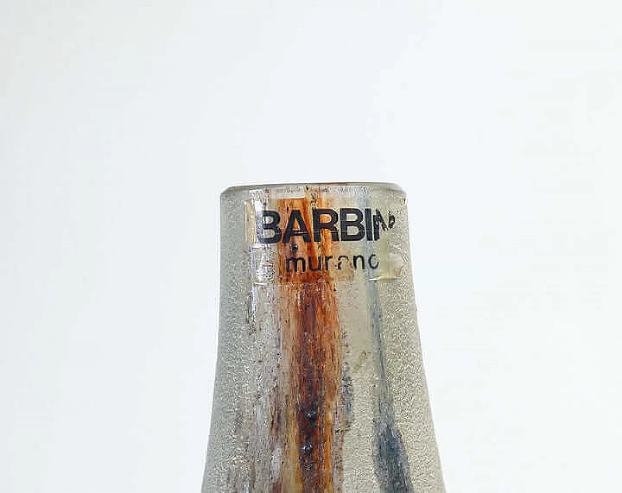Blown sonoro glass Scavo vase by Alfredo Barbini, 1970s 8
