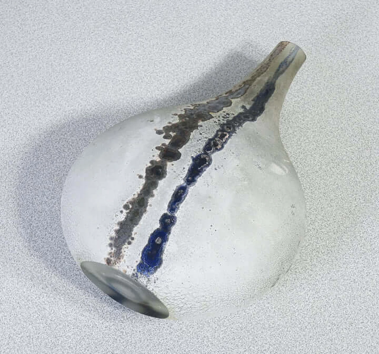 Blown sonoro glass Scavo vase by Alfredo Barbini, 1970s 10