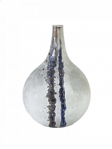 Blown sonoro glass Scavo vase by Alfredo Barbini, 1970s