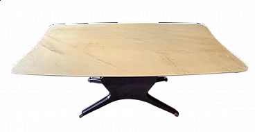 Tavolo in legno con piano marmo attribuibile ad Osvaldo Borsani, anni '50
