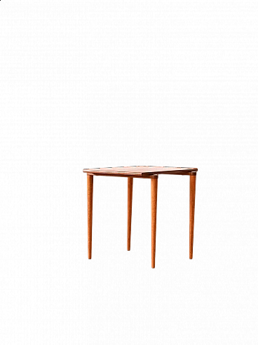 Danish teak coffee table with conical legs, 1960s