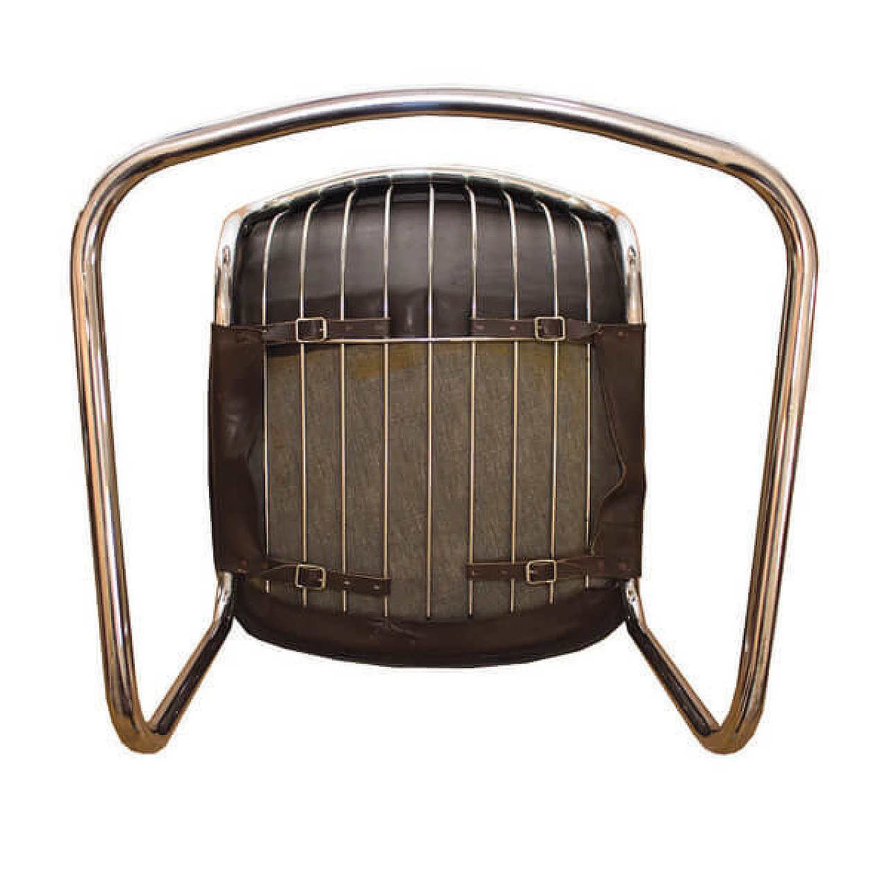 Coppia di sedie con struttura cromata rivestita in pelle di Gastone Rinaldi, anni '60 10