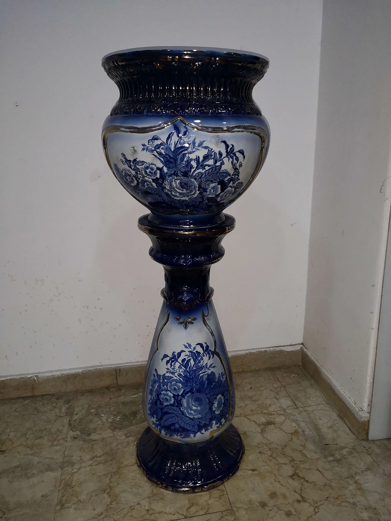 Vaso con piedistallo di Jardiniere U&C Sarreguemines, '800 1