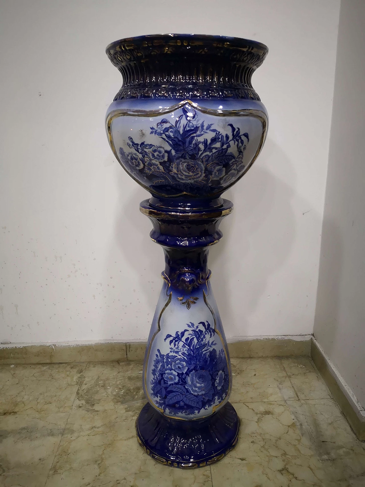 Vaso con piedistallo di Jardiniere U&C Sarreguemines, '800 9