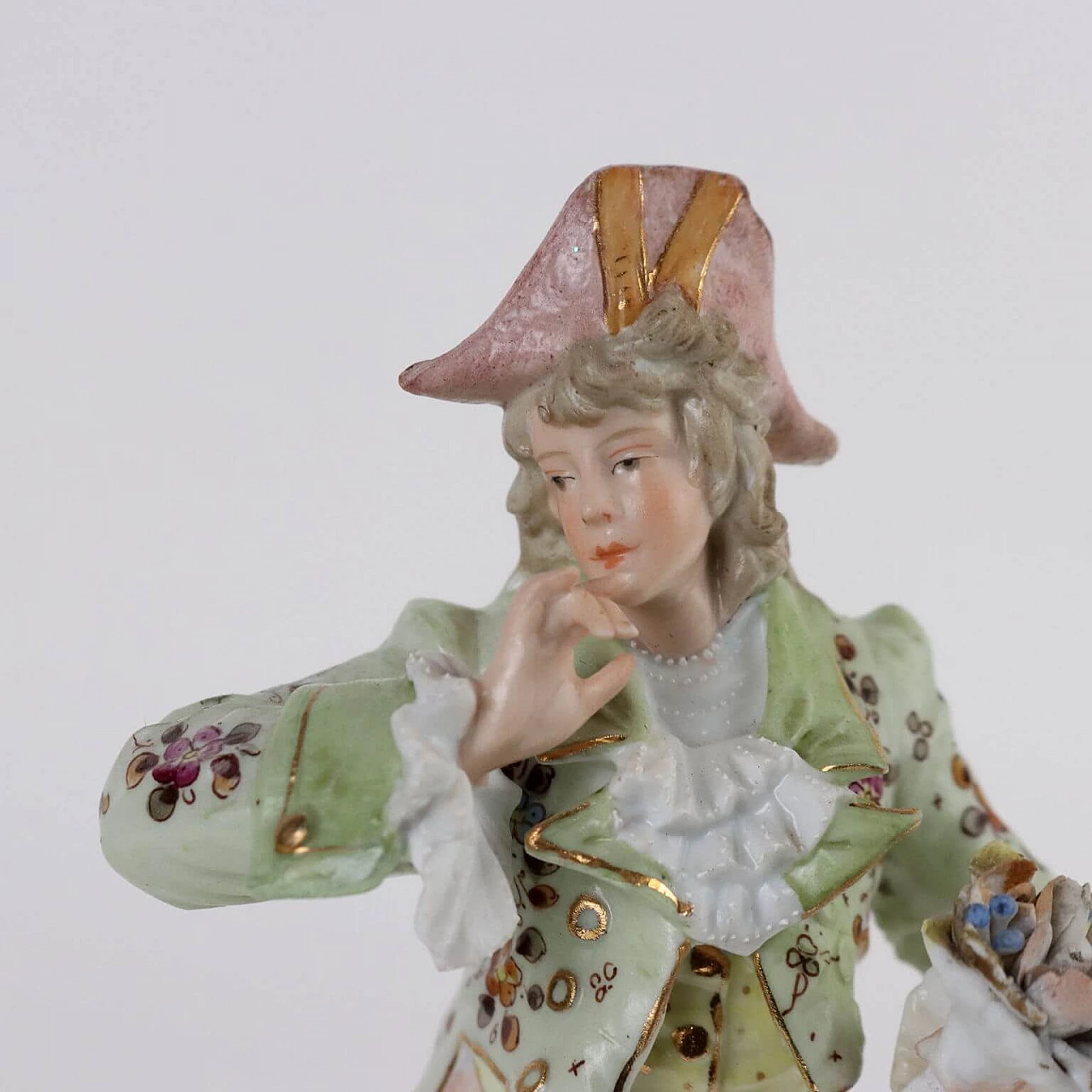 Biscuit porcelain gallant cicisbeo sculpture, late 19th century 3