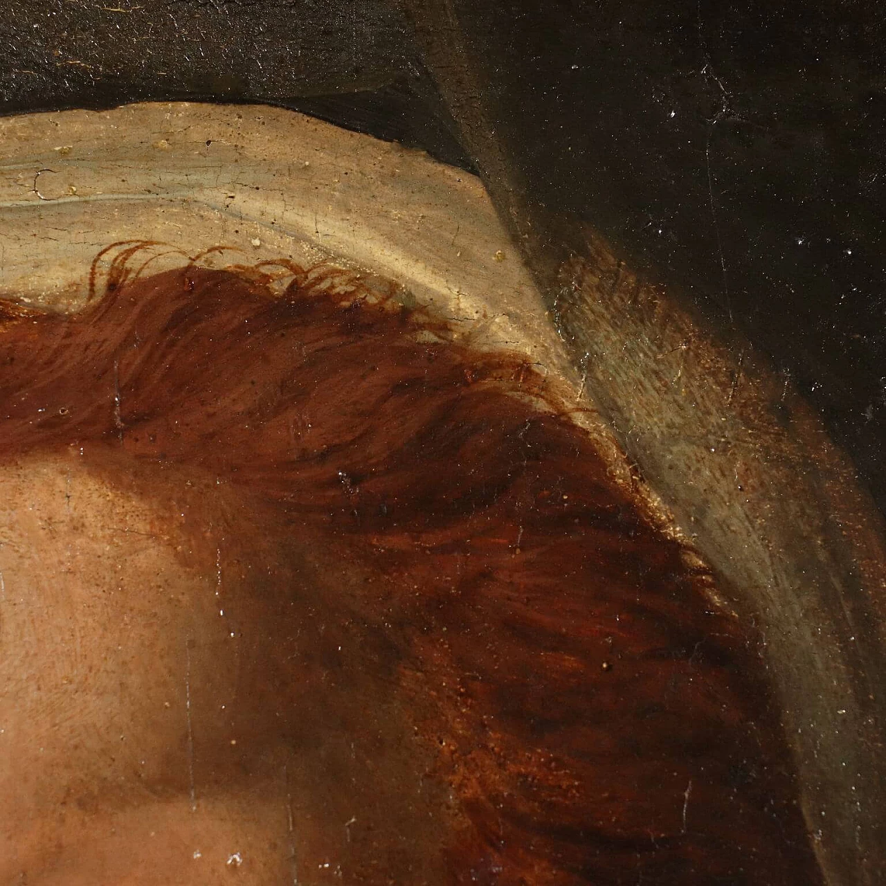 Female head in the manner of Andrea del Sarto, tempera on panel, 16th century 9