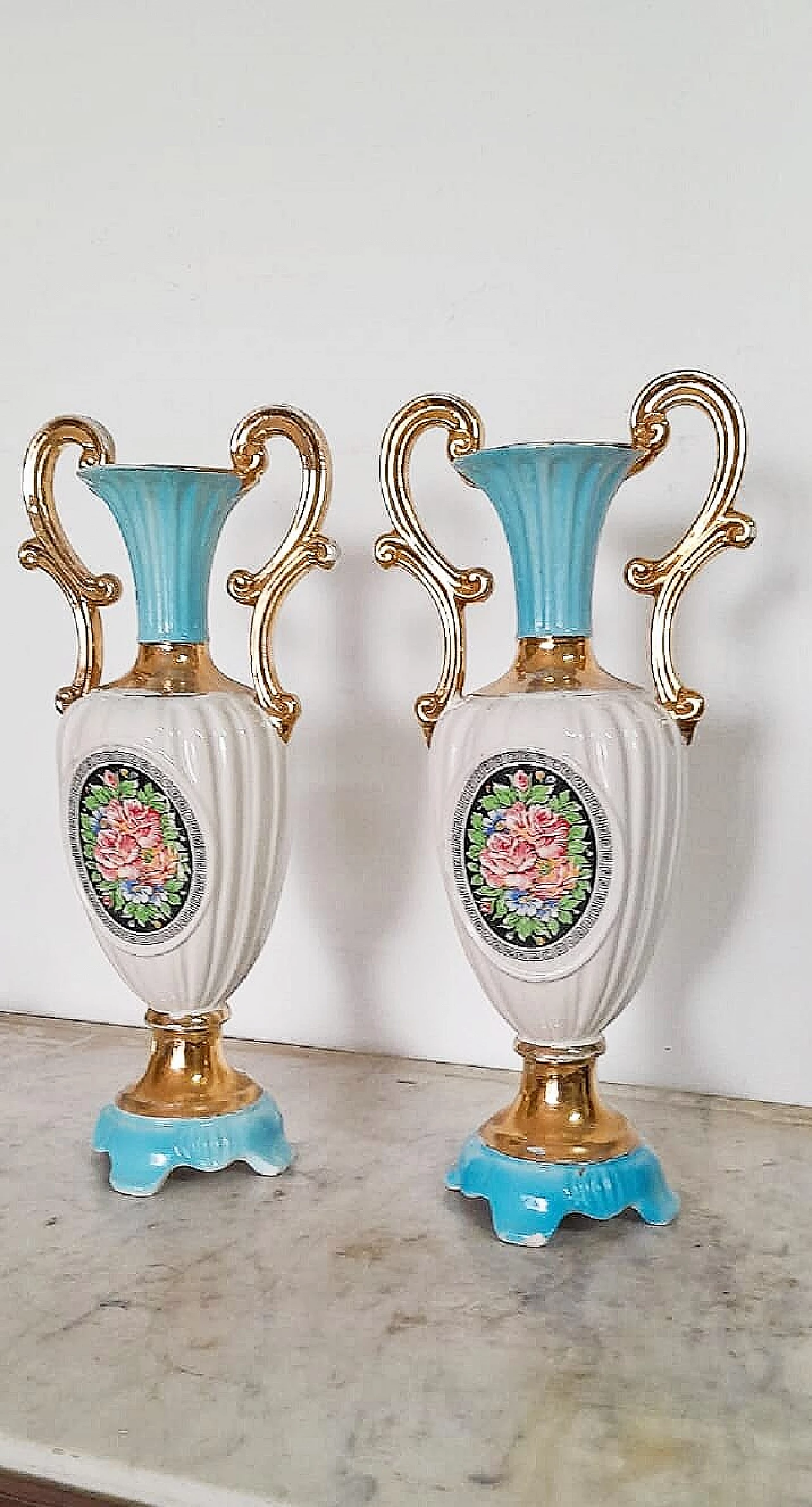 Pair of porcelain vases, 1950s 1