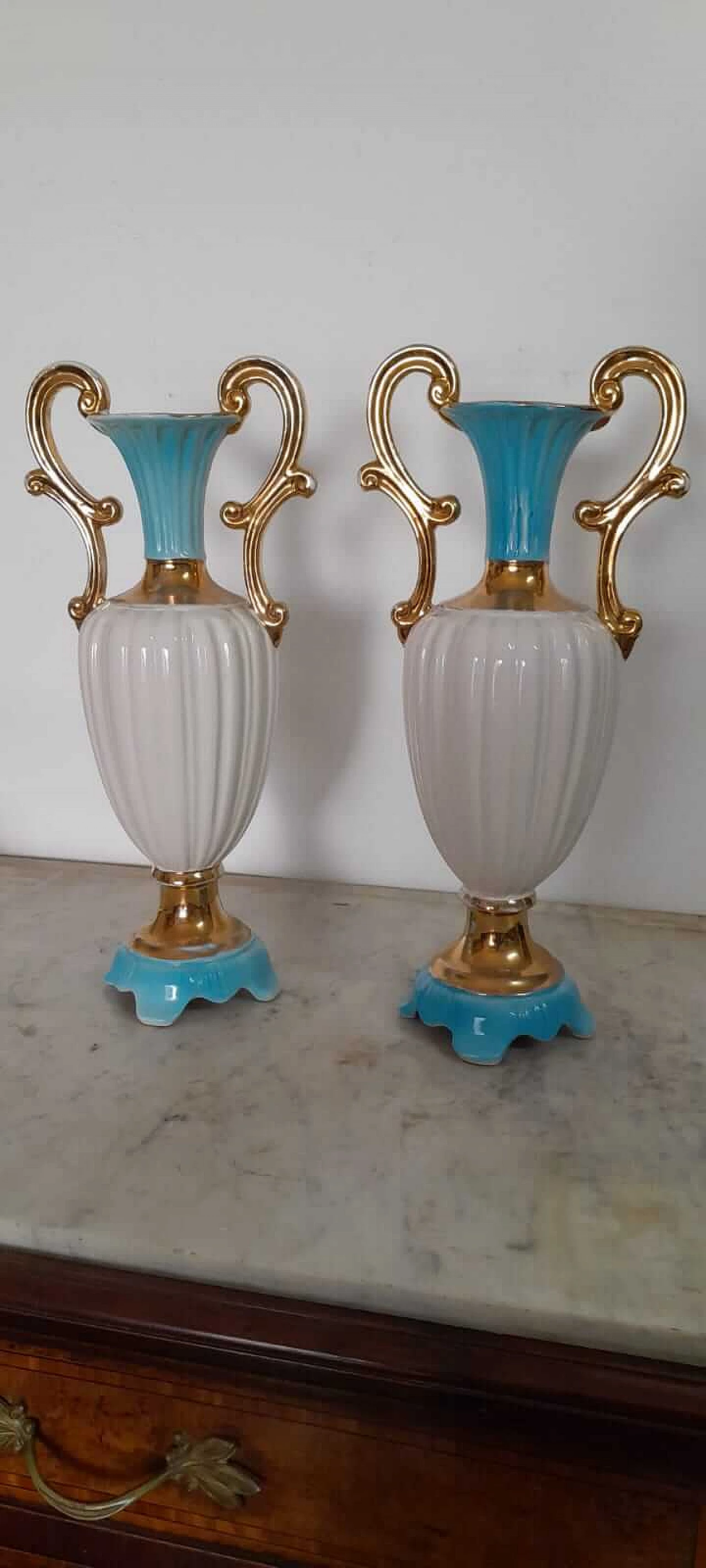Pair of porcelain vases, 1950s 3