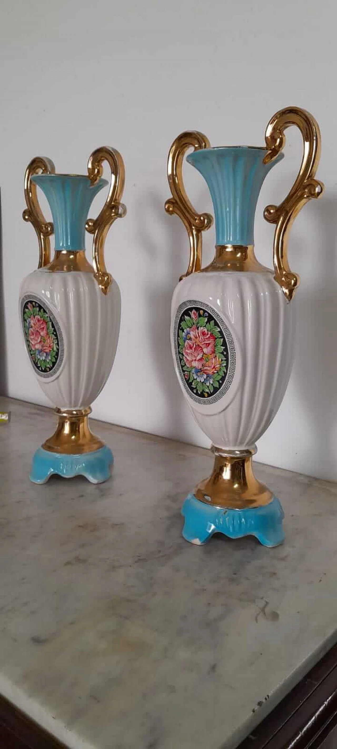 Pair of porcelain vases, 1950s 5