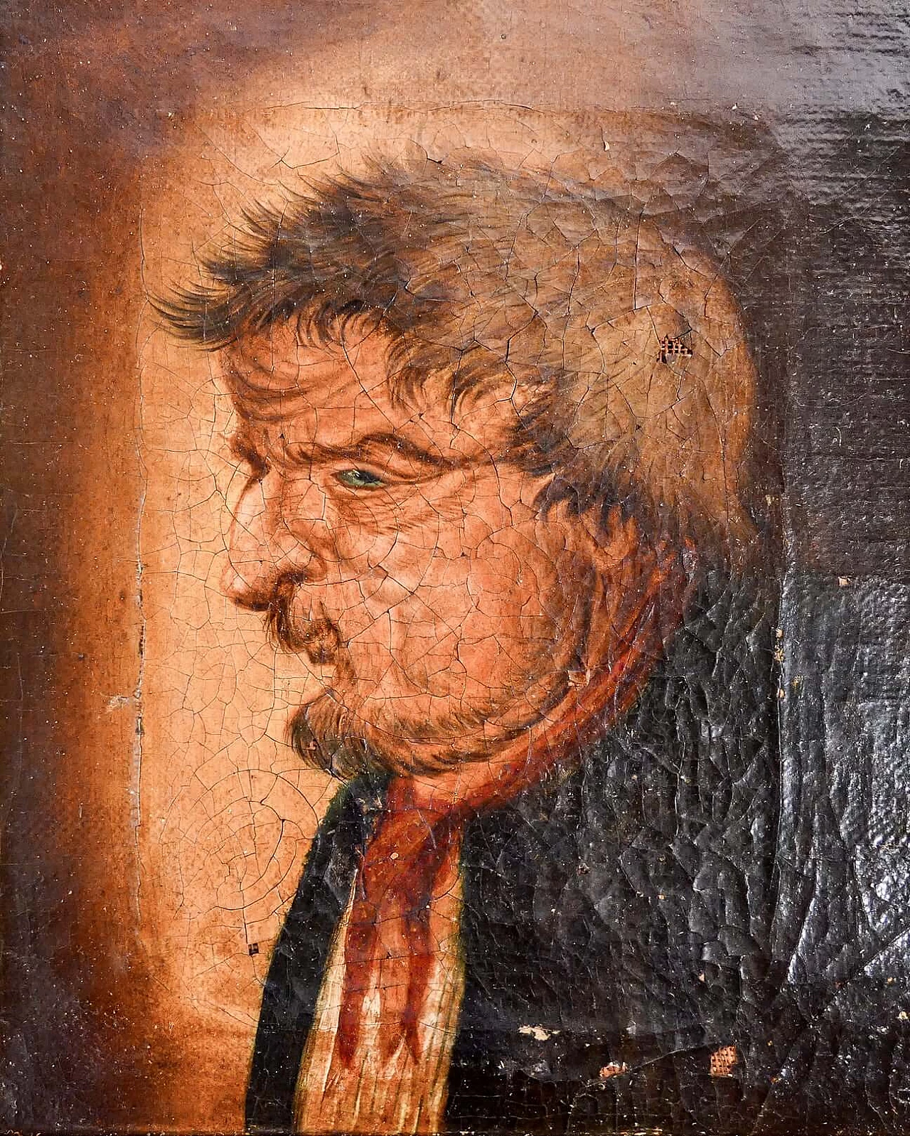 Coppia di ritratti grotteschi, olio su tela, '800 3