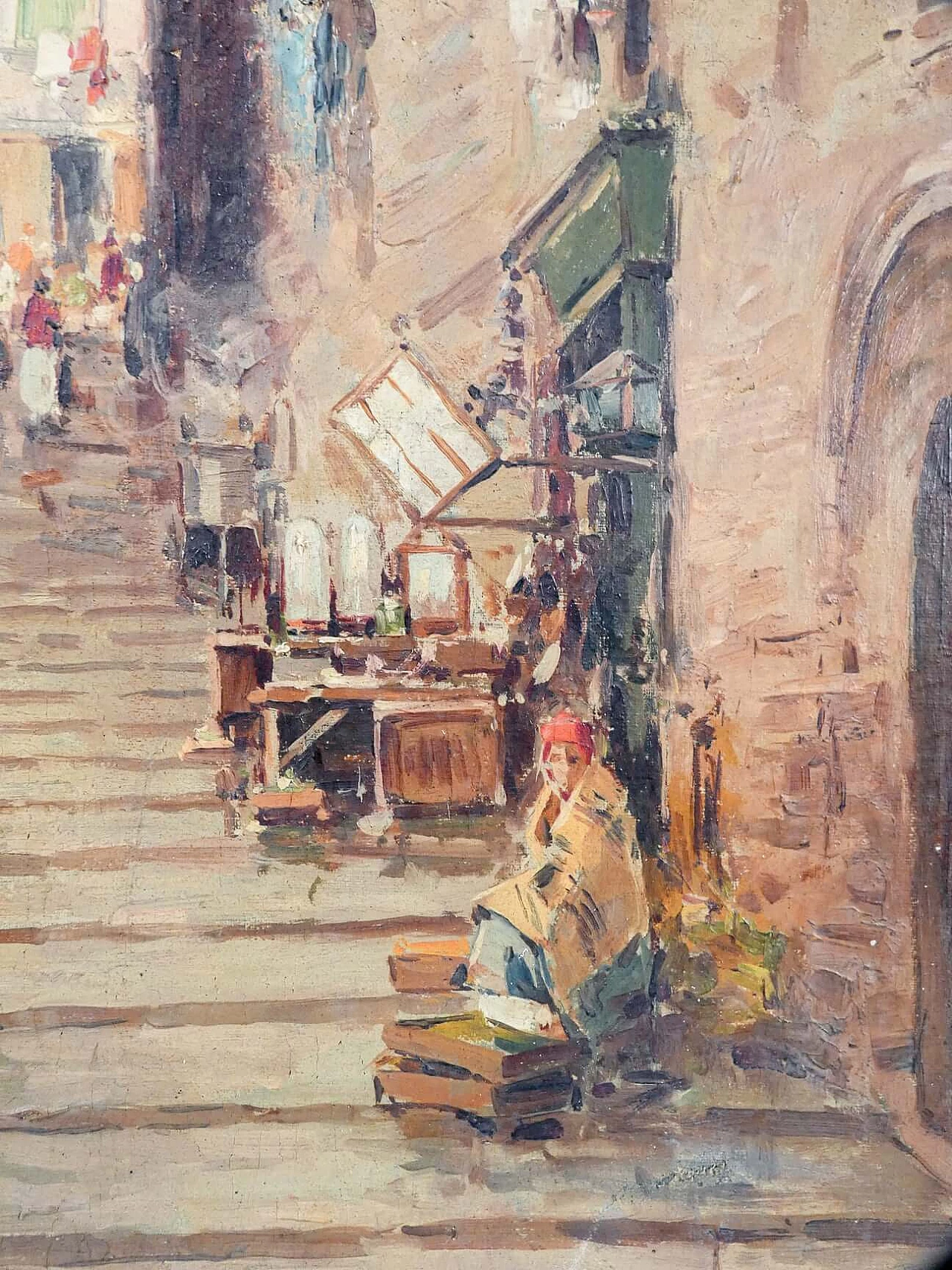 Gustavo Pisani, Stairway of Naples, oil on canvas, early 20th century 4